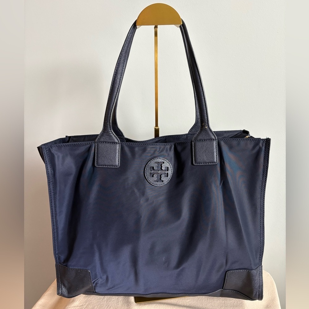 Tory Burch Navy Nylon Tote Bag